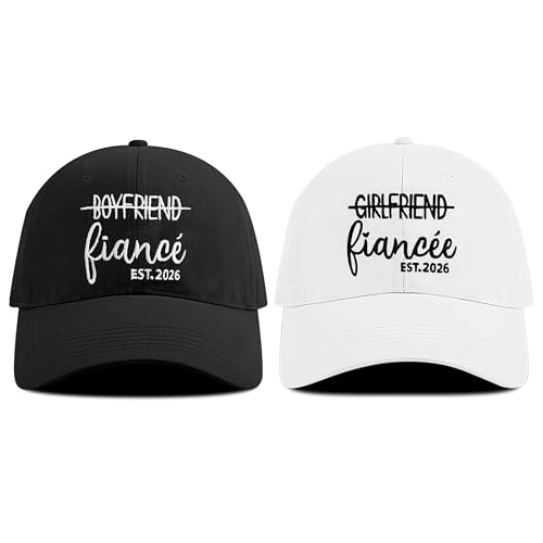 XDeFi Embroidered Wedding Hats - Fiance &Fiancee One Size, Bridal Party Baseball Cap