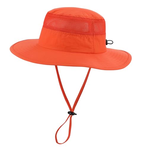 Kids Wide Brim Sun Hat UPF50+ UV Protection - 2-4T Orange
