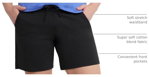 Women's Cotton Jersey Pocket Shorts with Drawstring - 7" Inseam