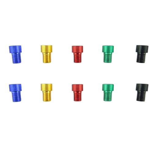 Presta to Schrader Valve Adapter for Bicycle Tires - 10 Pack Aluminum Alloy