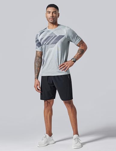 Men's Active Quick Dry Crew Neck T-Shirts - 5 Pack Athletic Tees