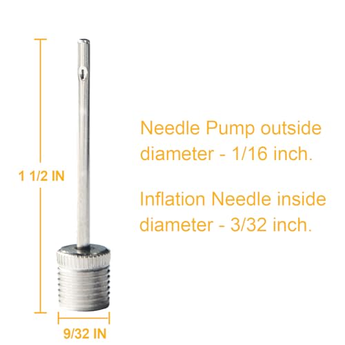 Heavy Duty Ball Pump Needles - 15 Pack Stainless Steel Inflation Pins