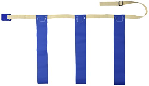 Flag Football Belt with 3 Permanently Sewn Flags - Large, Blue Clip