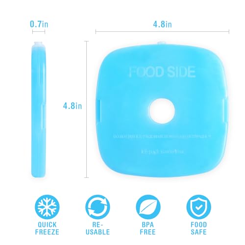 Ultra-Slim Ice Packs for Lunch Boxes & Coolers - 4.8x4.8in