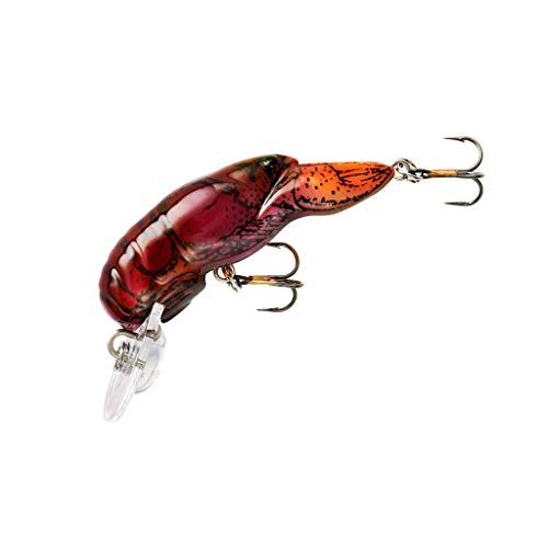 Realistic Crawfish Crankbait Fishing Lure - Flaming Junebug