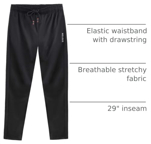 NELEUS Men's Athletic Running Tapered Pants - Large / 7006# Black