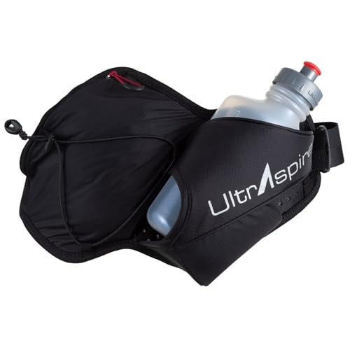 Hydration Belt with Essential Bottle Pack - 2.0 Pitch Black, Universal Waist 28-40"