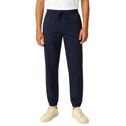 French Toast Boys' Knit Jogger Pants with Zipper Pockets, Medium Navy