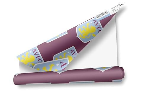 Aston Villa Gift Wrap Sheets with Tags - 2 Pack