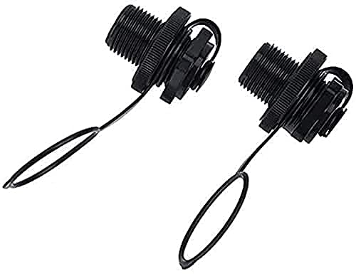 Inflatable Boat Air Valve - 2PCS One-Way Spiral Plugs - Black