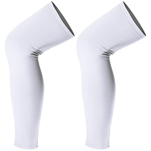 Compression Leg Sleeves - Long Knee Sleeve - White