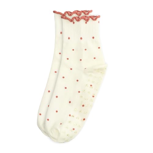 Non-Slip Pilates Grip Ankle Socks for Women - 3 Pair Set - Milk White