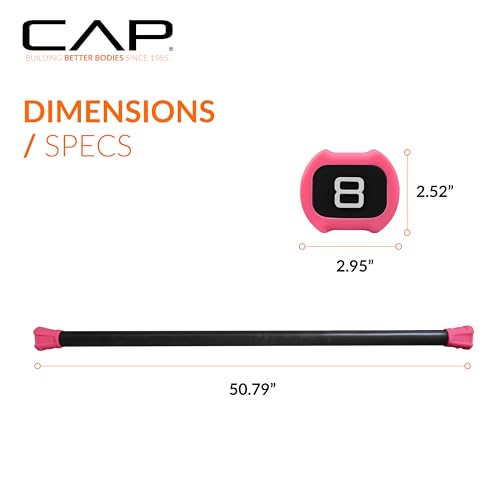 CAP Barbell 8 lb Red Weighted Workout Bar - Fitness & Strength Training Equipment