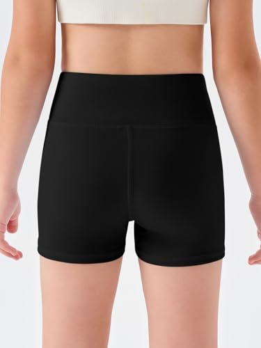 Girls High Waisted Athletic Shorts - Soft Biker Dance & Gymnastics