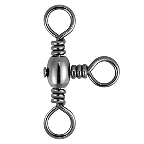 3-Way Fishing Barrel Swivels - 30 Pack, Size 10, 35LB Test