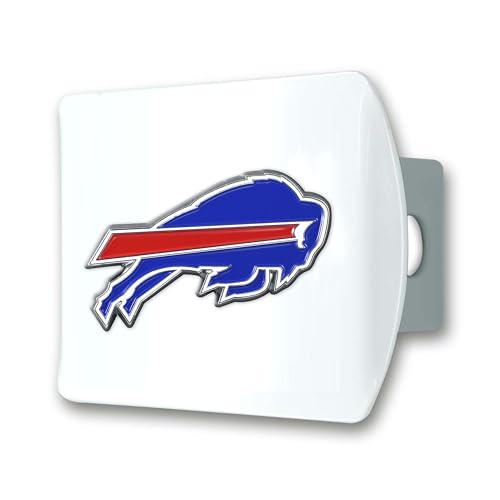 Buffalo Bills Hitch Cover - White Metal Chrome 3D Logo Emblem
