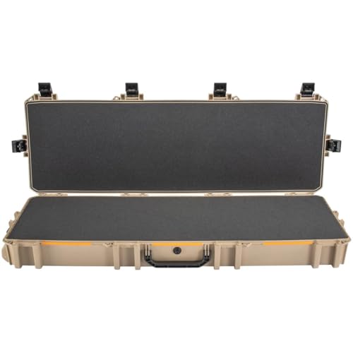 Pelican V800 Vault Double Wheeled Scoped Rifle Case - Tan with 10 Splatter Targets