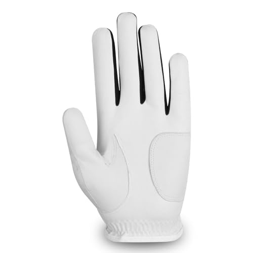 Golf Gloves for Right-Handed Golfers - Left Hand, White, Medium-Large