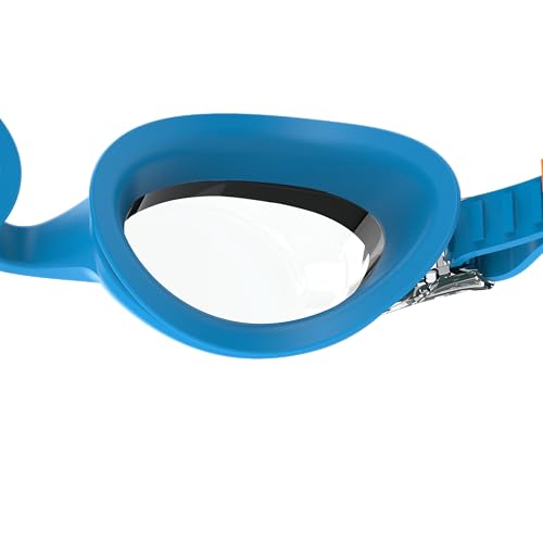 Speedo Kids Swim Goggles - Anti-Fog, UV Protection, Adjustable Fit, Azure Blue/Fluro Green/Orange/Clear