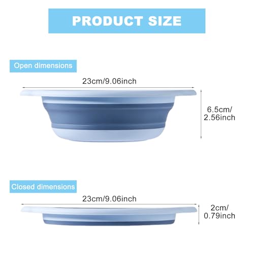 Collapsible 9-Inch Wash Basin - Portable Folding Bucket (Small)