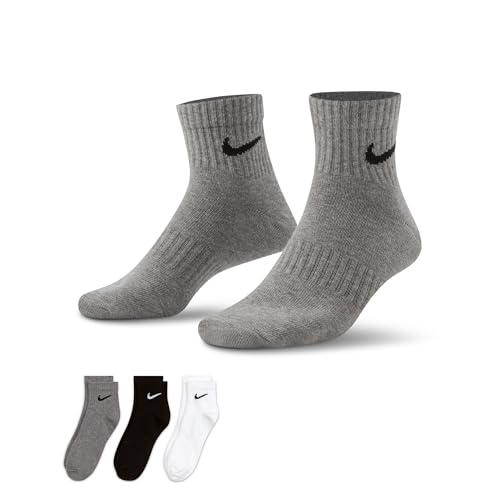 Nike Unisex Lightweight Ankle Socks 3-Pack - Multicolor, Large, Casual & Athletic
