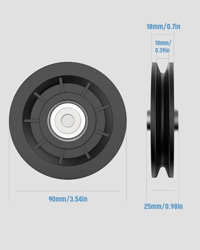 Nylon Pulley Wheel - 3.5 Inch Replacement Pulley - 1 Pack