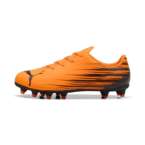 PUMA Kids' Attacanto Firm Ground Soccer Shoes - Heat Fire-Black, Size 8