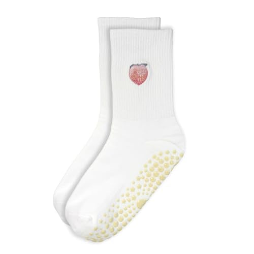 Non-Slip Pilates Grip Ankle Socks - Women's Yoga Socks - Honey Peach