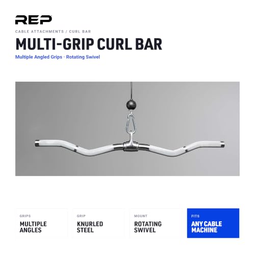 Multi Grip Curl Bar Attachment for Cable Machines - REP Fitness