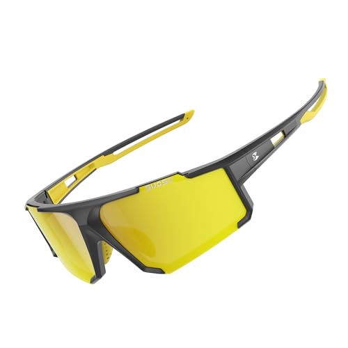 Polarized Sports Sunglasses for Men - Lightweight UV Protection - A06 Yellow