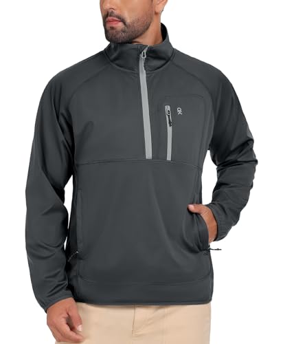 Little Donkey Andy Men's Grey Large Windbreaker Golf Pullover Quarter Zip Jacket