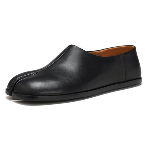 UBWDU Split Toe Shoes Tabi Flats for Women Wide Width, Black 8.5