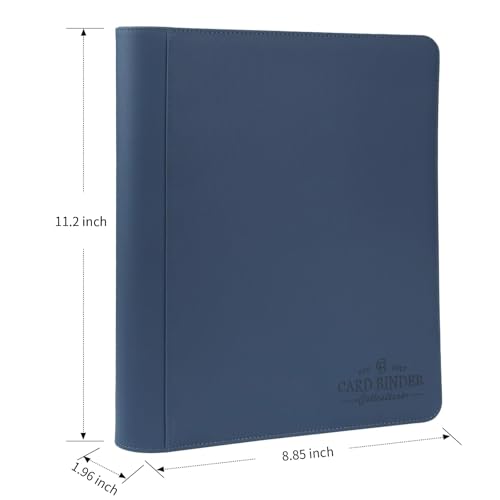 CARDBINDER Blue 4-Pocket Toploader Card Binder for 3x4 Cards, Holds 128 Cards