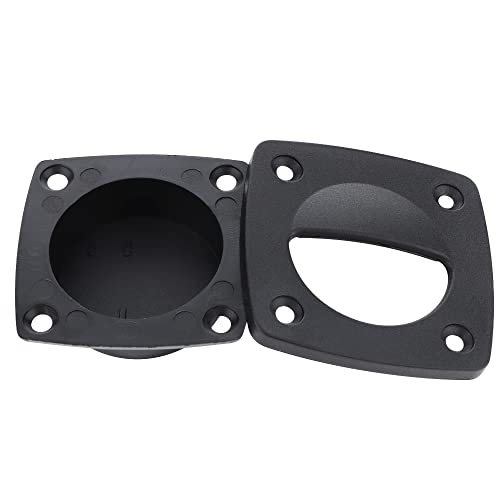 Nylon Square Flush Pull Handle - Marine Grade, Black - 2 Pack