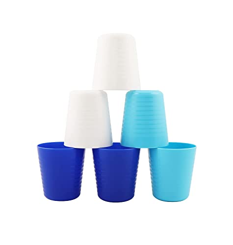 Unbreakable BPA-Free Plastic Drinking Cups - Set of 6, 8oz