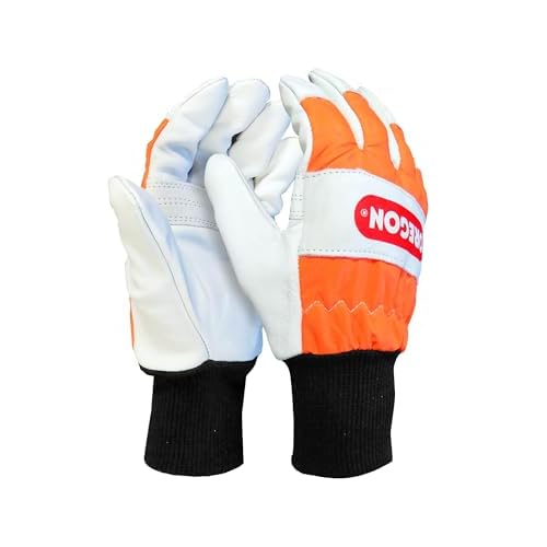 Oregon Chainsaw Left-Hand Protection Leather Gloves ? Medium (size 9) (91305M)