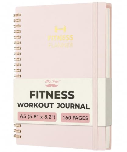 Fitness Workout Journal - 160 Page Gym Log Book - 5.8" x 8.2" - Blush
