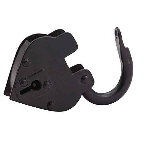 Vintage Style Lock/Antique Reproduction Heart Padlock with Two Skelton Keys/Black Powder Coted Hand Forged Padlock for Old Trunk, Wine Rack, Shade, Barn, Gate