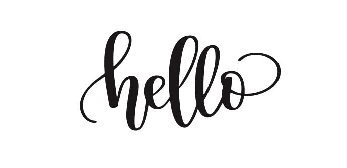 Hello Wall Decal - Farmhouse Decor 4x8 Inches - Black