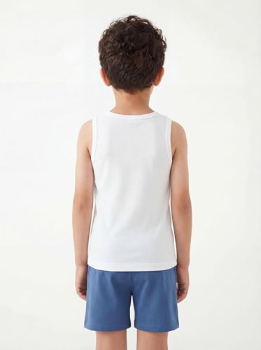 Andrew Scott Basics Boys' Color A-Shirt Sport Tank Top 10-Pack (Large) – White & Colorful Cotton Undershirts