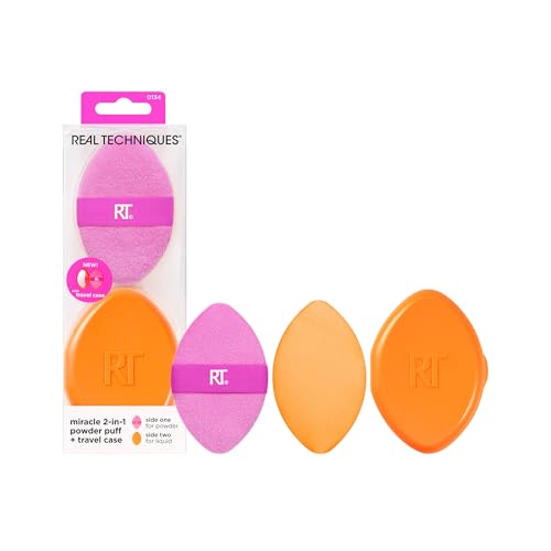Miracle 2-In-1 Powder Puff Set with Travel Case - 2 Pieces