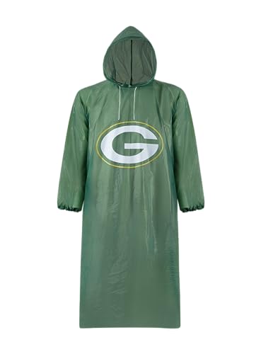 Green Bay Packers Waterproof Rain Poncho - Unisex with Elastic Sleeves