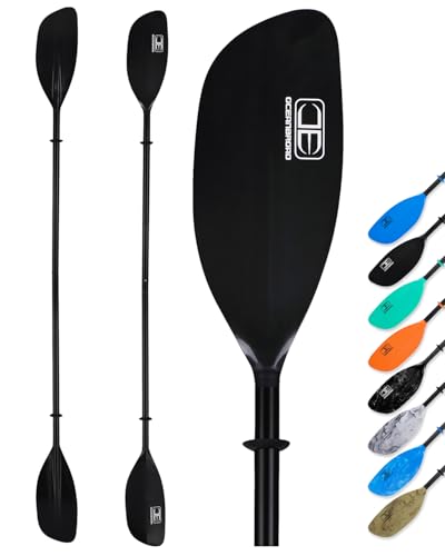 Kayak Paddle 86in/218cm - Floatable 2-Piece Alloy Oar - Black