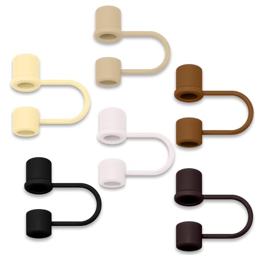 6-Piece Silicone Straw Covers for 10mm Tumbler Straws - Colorful Style