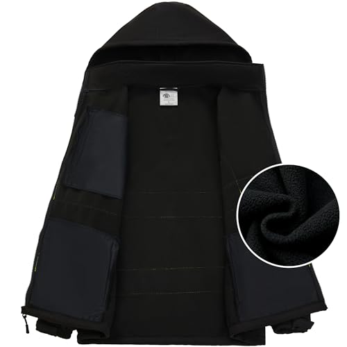 Reflective Safety Jacket for Men Women Hi Vis Waterproof Fleece Hoodie High Visibility Winter Rain Coat Meet ANSI Class 2