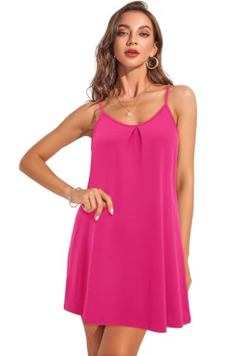 2024 Women's Summer Floral Mini Beach Dress - Rose Red