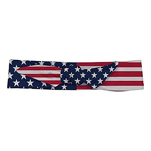 Patriotic Red White and Blue Stars and Stripes Tie Headband