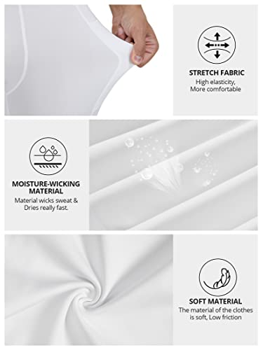 Men's 3/4 Compression Pants with Pockets - White, 3X-Large