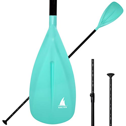 Adjustable Aluminum SUP Paddle - 3-Piece Turquoise Paddle for Water Sports