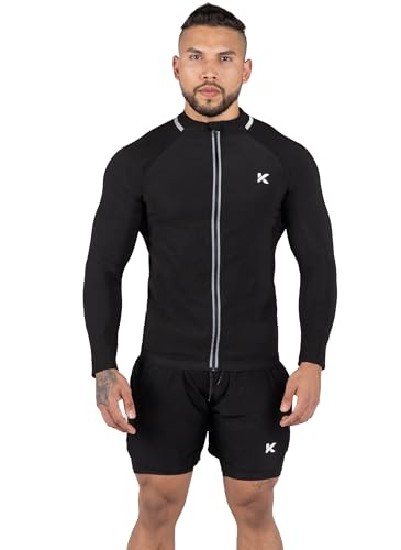 Men's Heat Trapping Sauna Suit - Long Sleeve Jacket, XX-Large - Black